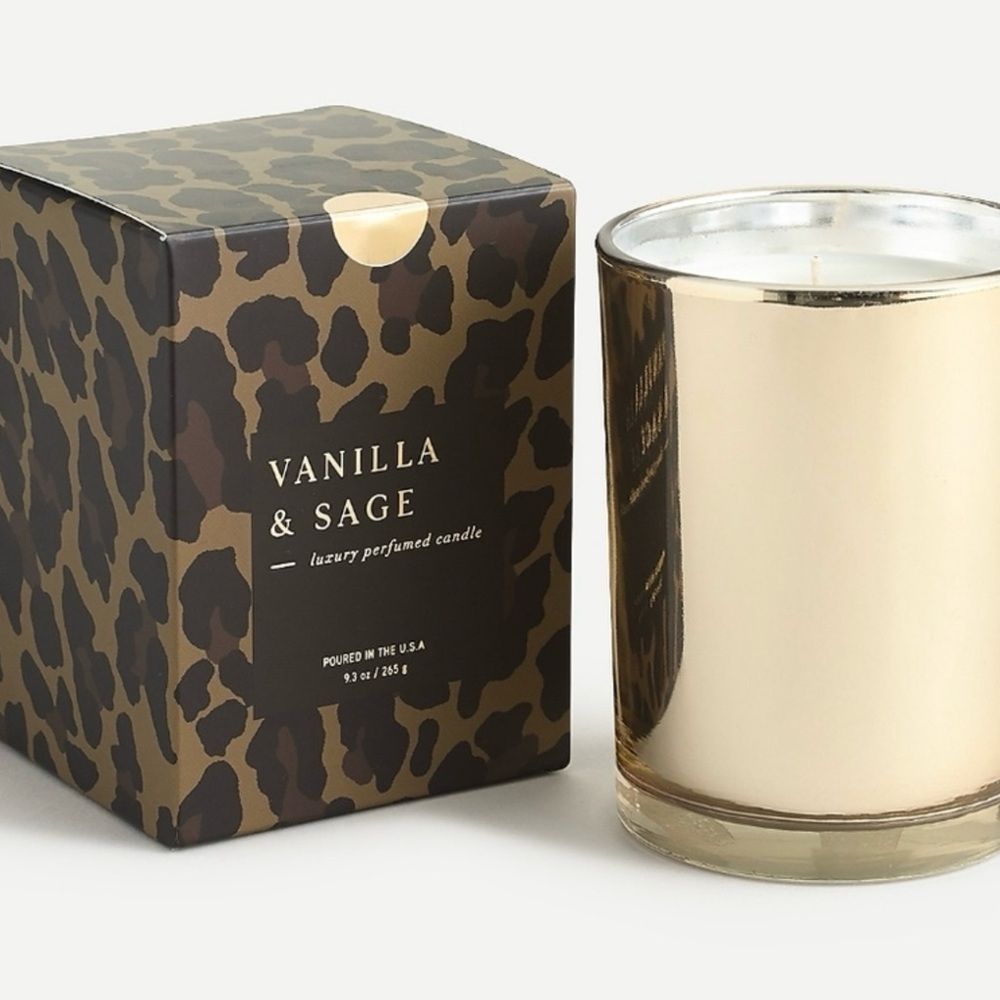 J Crew X Illume® Vanilla Sage Leopard Candle
